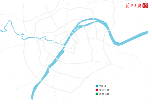武汉市规划建设13座长江大桥一览表
武汉市正在新修汉南长江大桥，武汉已规划建设了