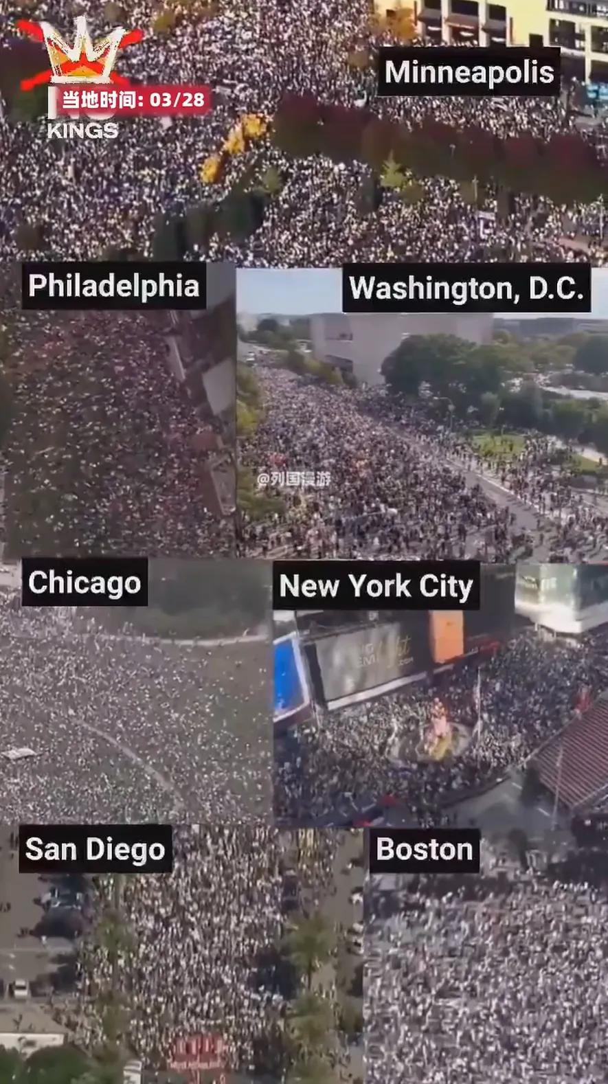 近期，美国多个地方掀起了超大规模的抗议浪潮，数百万民众涌上街头，声讨特朗普政府的