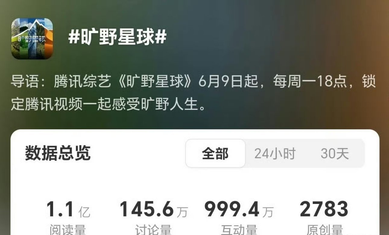 魏大勋综艺《旷野星球》刚开播话题破亿 怎么说？ ​​​