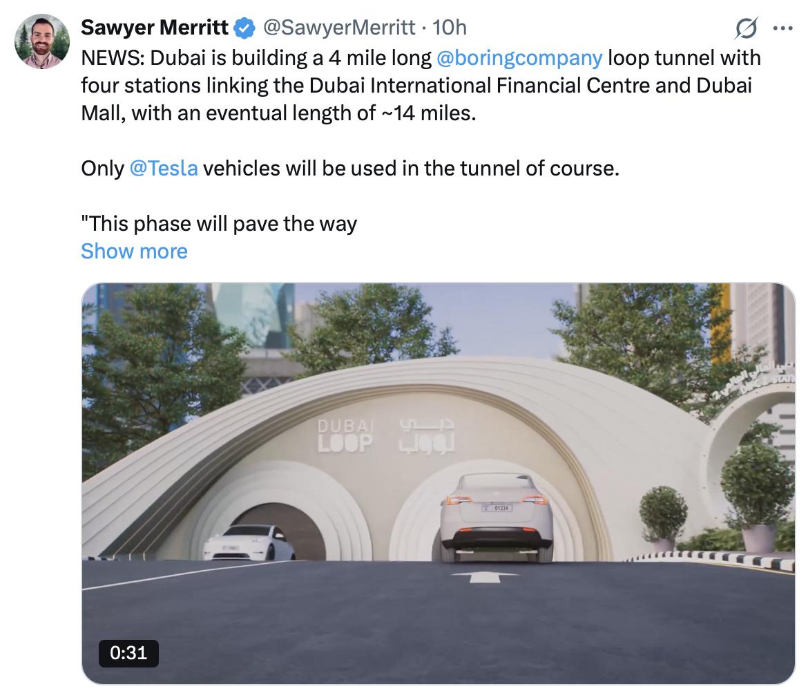 马斯克的超级隧道要在迪拜开挖了
马斯克旗下的Boringcompany又拿下了一