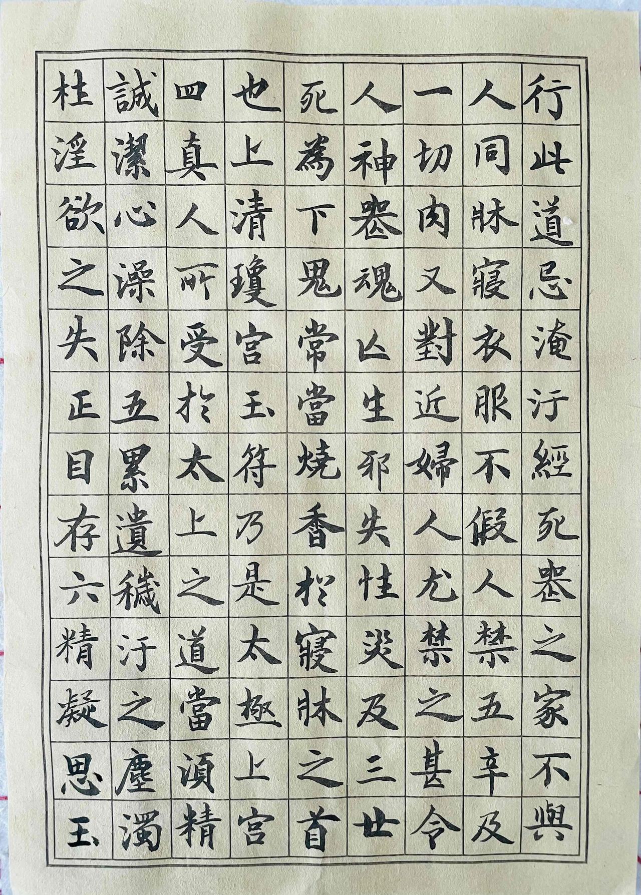 我的书法作品用小楷毛笔抄写灵飞经，2✖️2厘米的格子，写起来好不舒服，感觉很受限