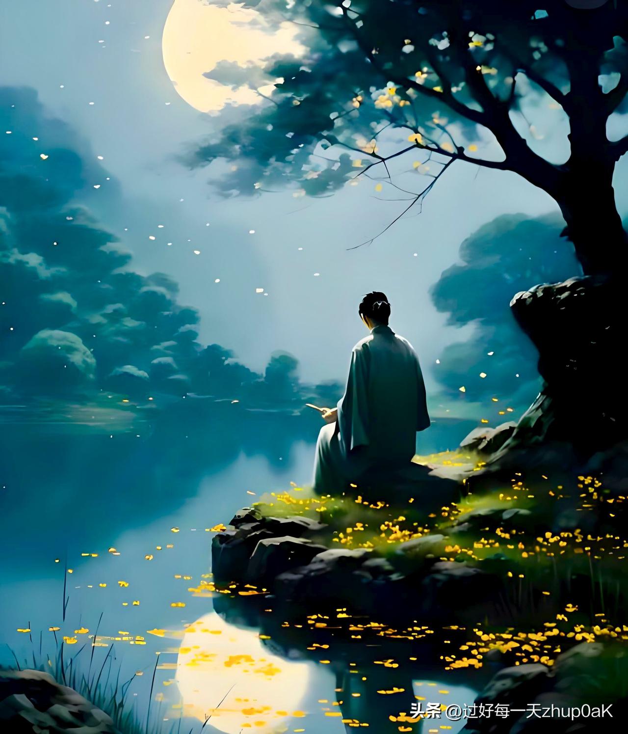 《偶题》
——宋·艾性夫
窗涵山影月初斜，
门傍溪桥柳半遮。
独客不眠春起早，
