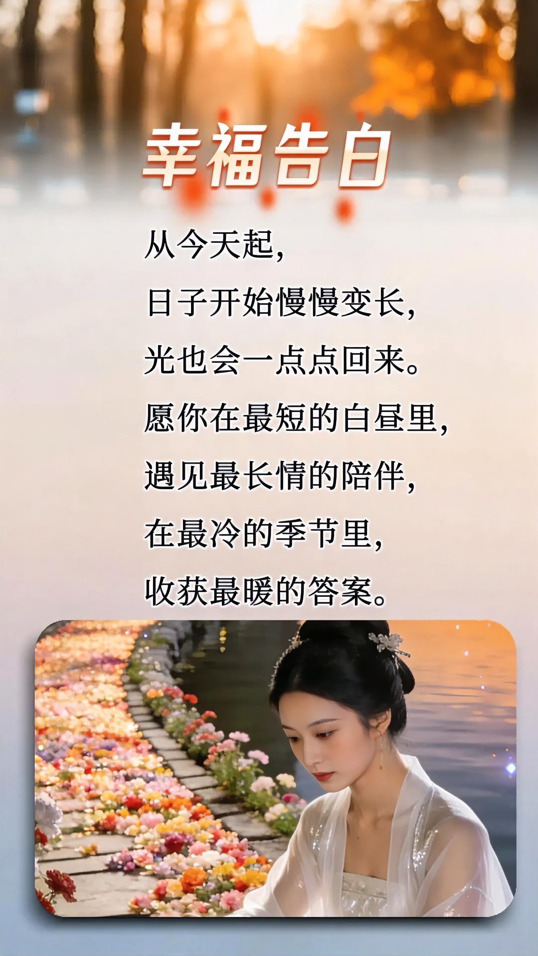 与时光并行，不问花开几许！
保持好状态，自有好福气！
简单生活，努力前行！
你的