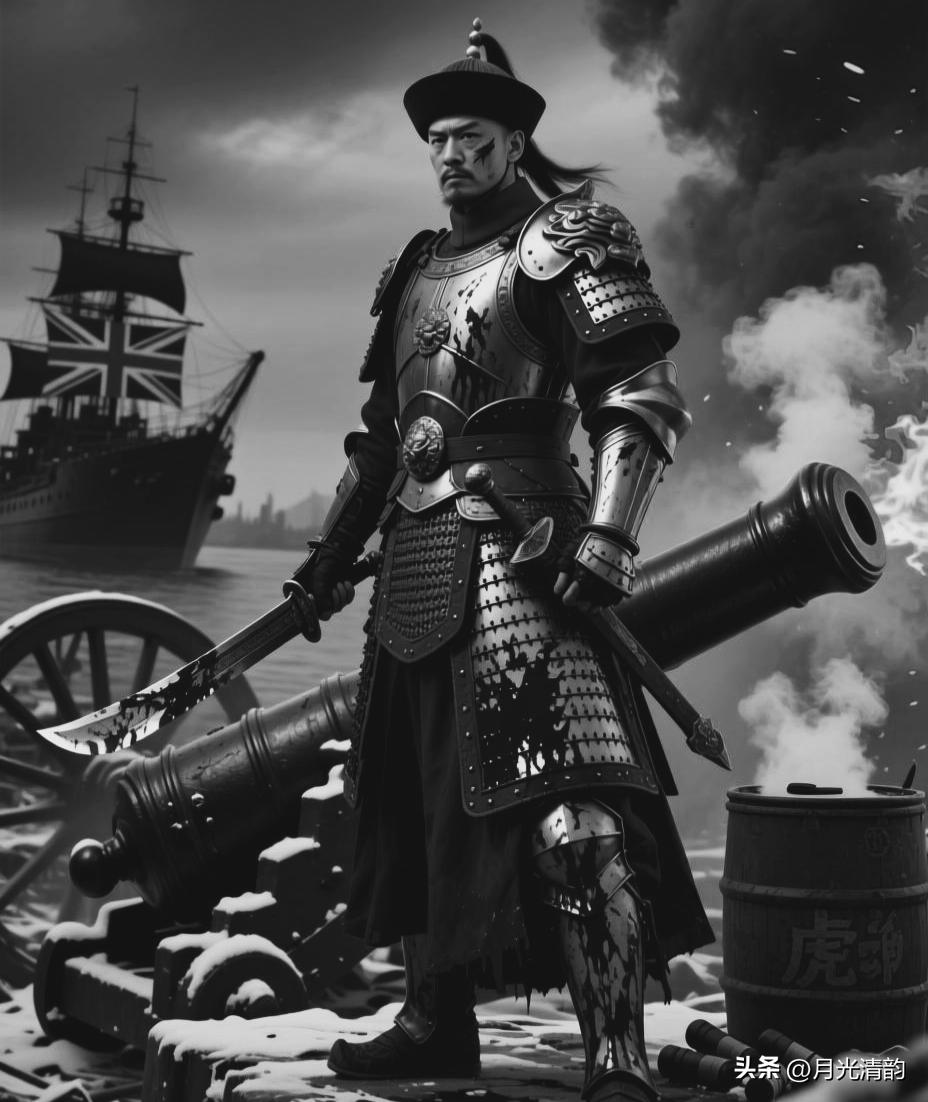 1841年1月，英军舰队大举进攻虎门，关天培率部坚守靖远炮台。面对敌舰猛烈炮火，