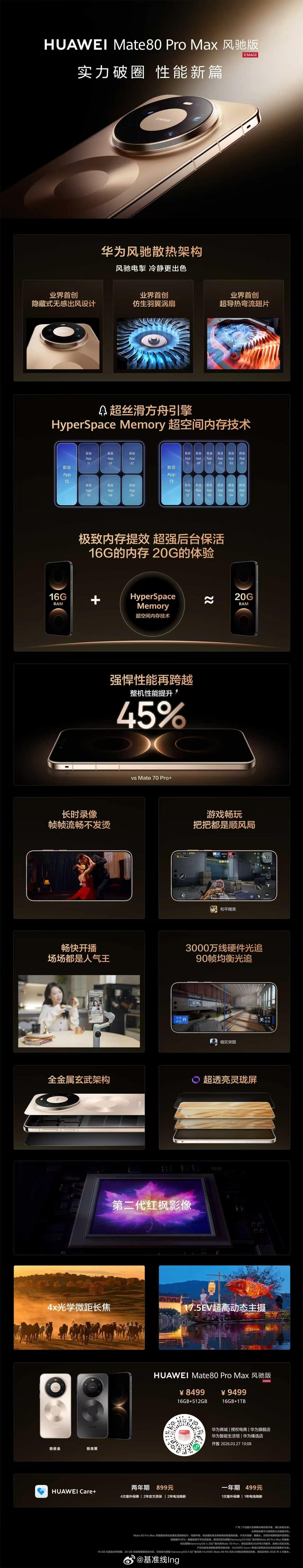 一张图带你了解全新华为Mate80 Pro Max 风驰版，风驰散热架构和Hyp