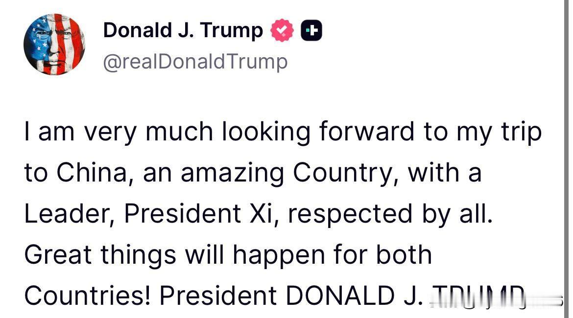 🇺🇸🇨🇳 美国总统唐纳德·特朗普宣布，他计划于5月13日至15日对中国进