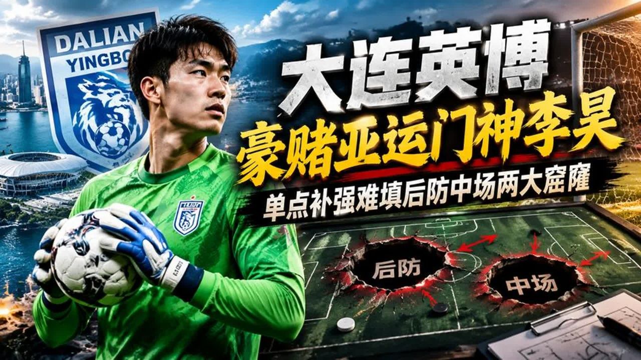 大连英博豪赌亚运门神李昊，单点补强难填后防中场两大窟窿