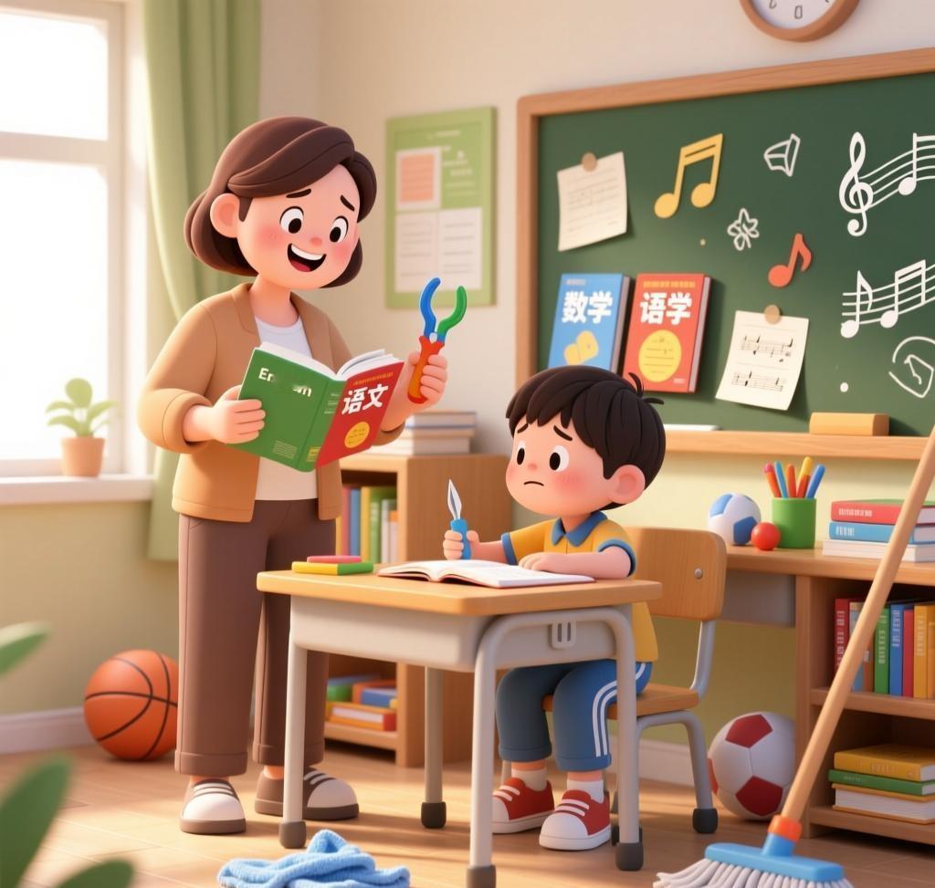 语文老师只教语文，数学老师只教数学，英语老师只教英语，而我们家长就不一样了，既要