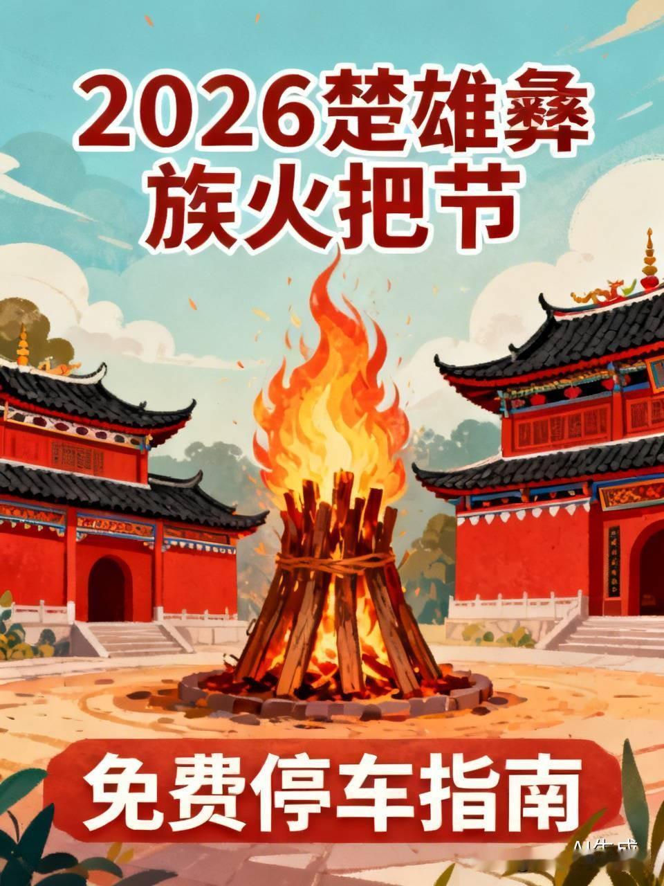 🔥2026 楚雄彝族火把节要来了，这组委会的倡议太暖心了！
为解决停车难题和道