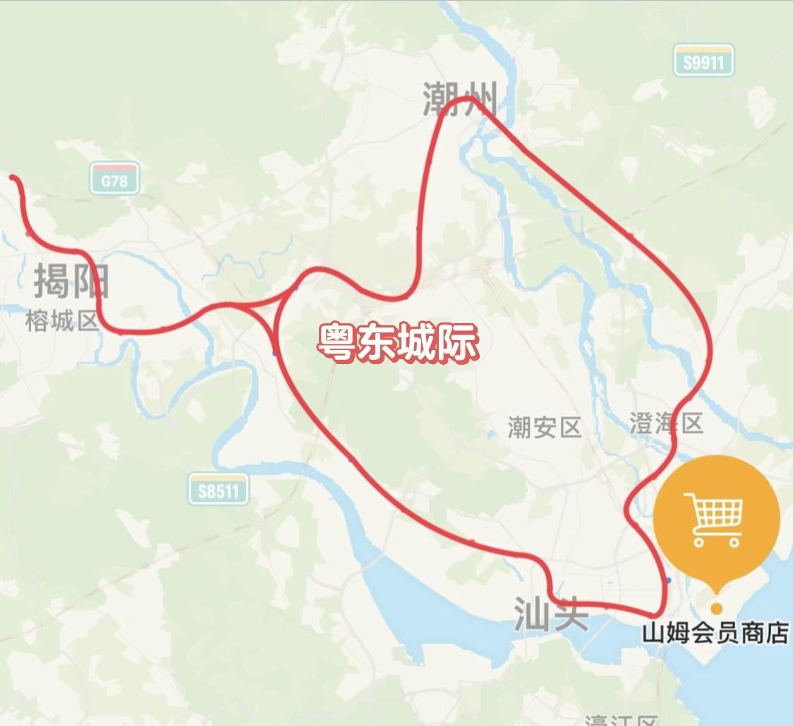 潮汕三市2028年起飞
粤东城际预计2028年开通、山姆预计2028年开业、漳汕