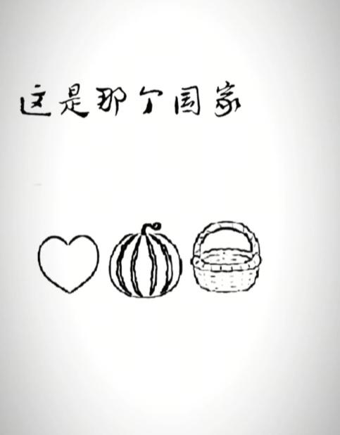 〔看图猜地名〕
谐音猜字真有趣；
图中画面有个心；
还有西瓜和篮筐；
猜个外国名