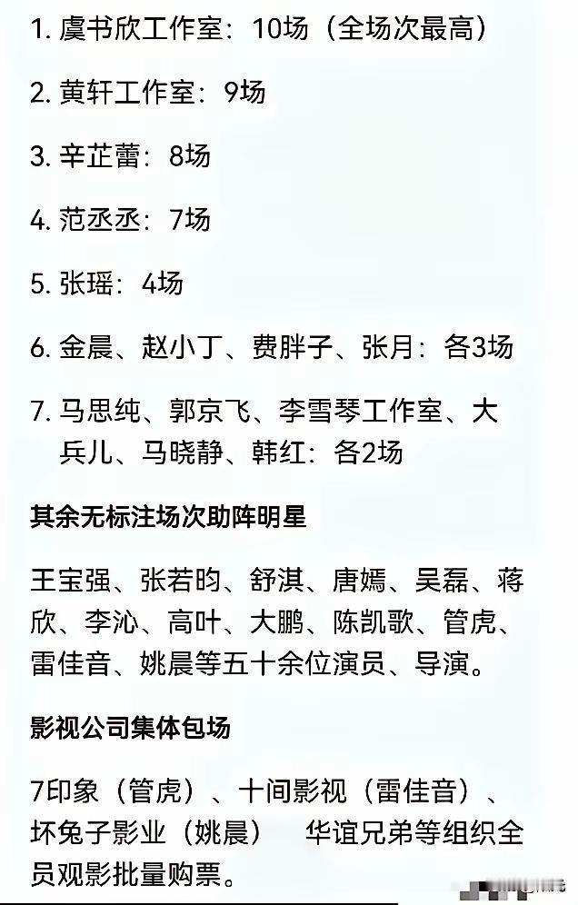 干脆以后电影他们都内部消化算了，也不用我们来走个面儿了。