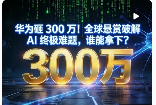 华为悬赏300万元求解AI难题知识就是力量，知识就是财富，看看谁能解