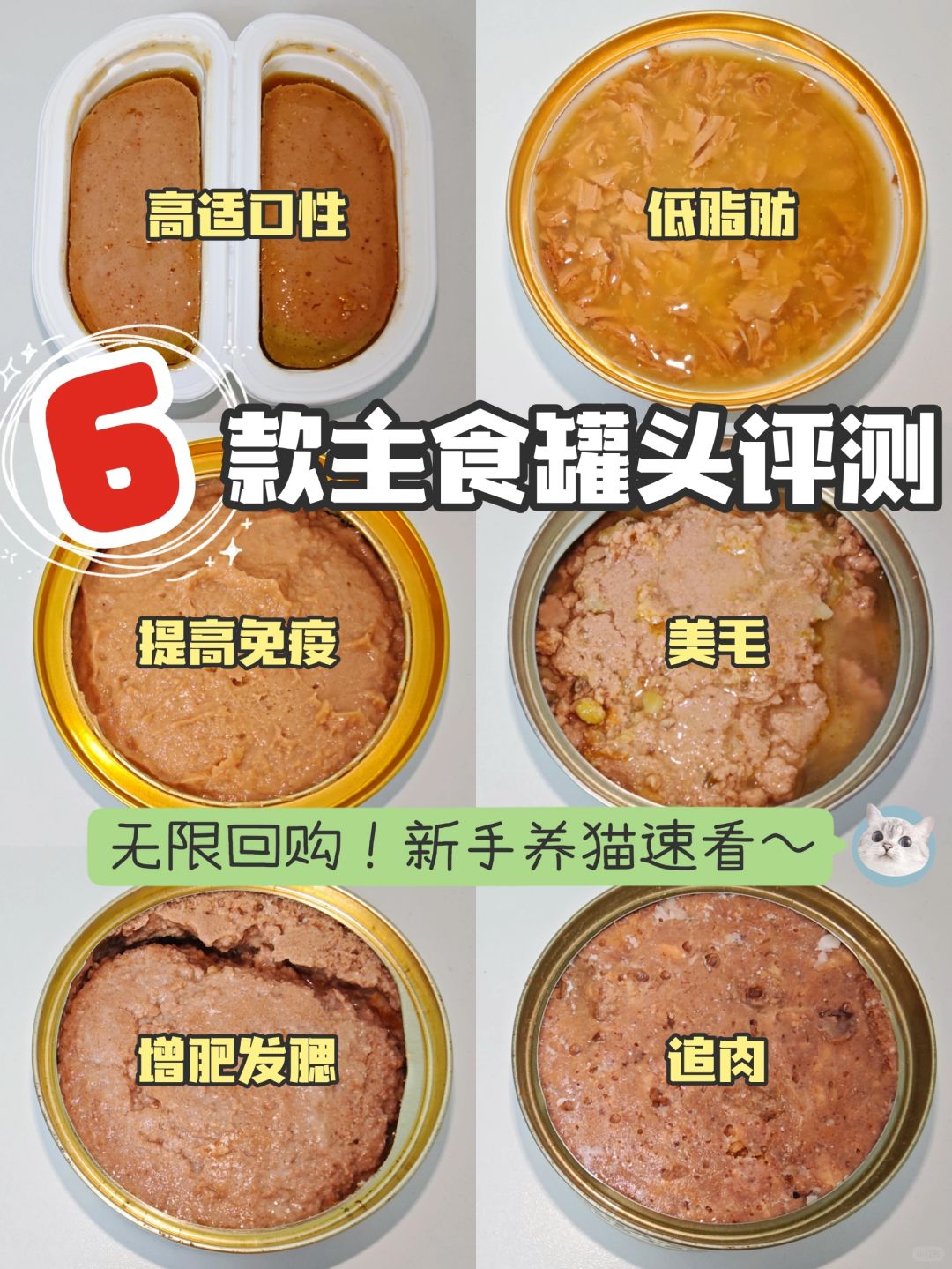 六款主食罐头评测‼️只分享不推荐🌟
