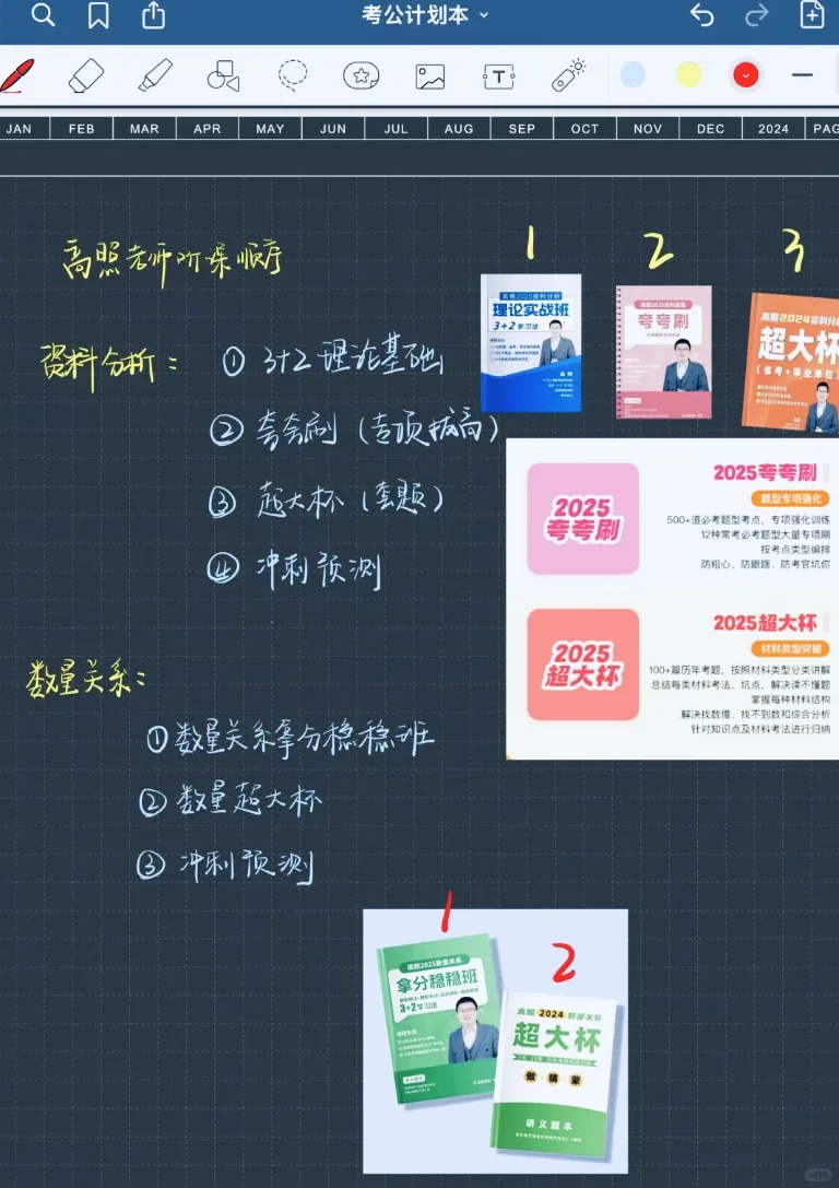 高照的老师上课顺序，资料分析+数量关系