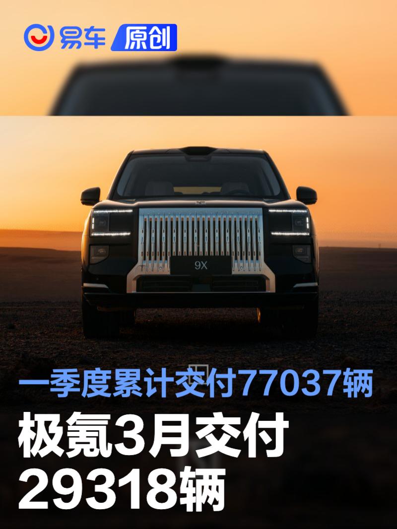 极氪3月交付29318辆 一季度累计交付77037辆