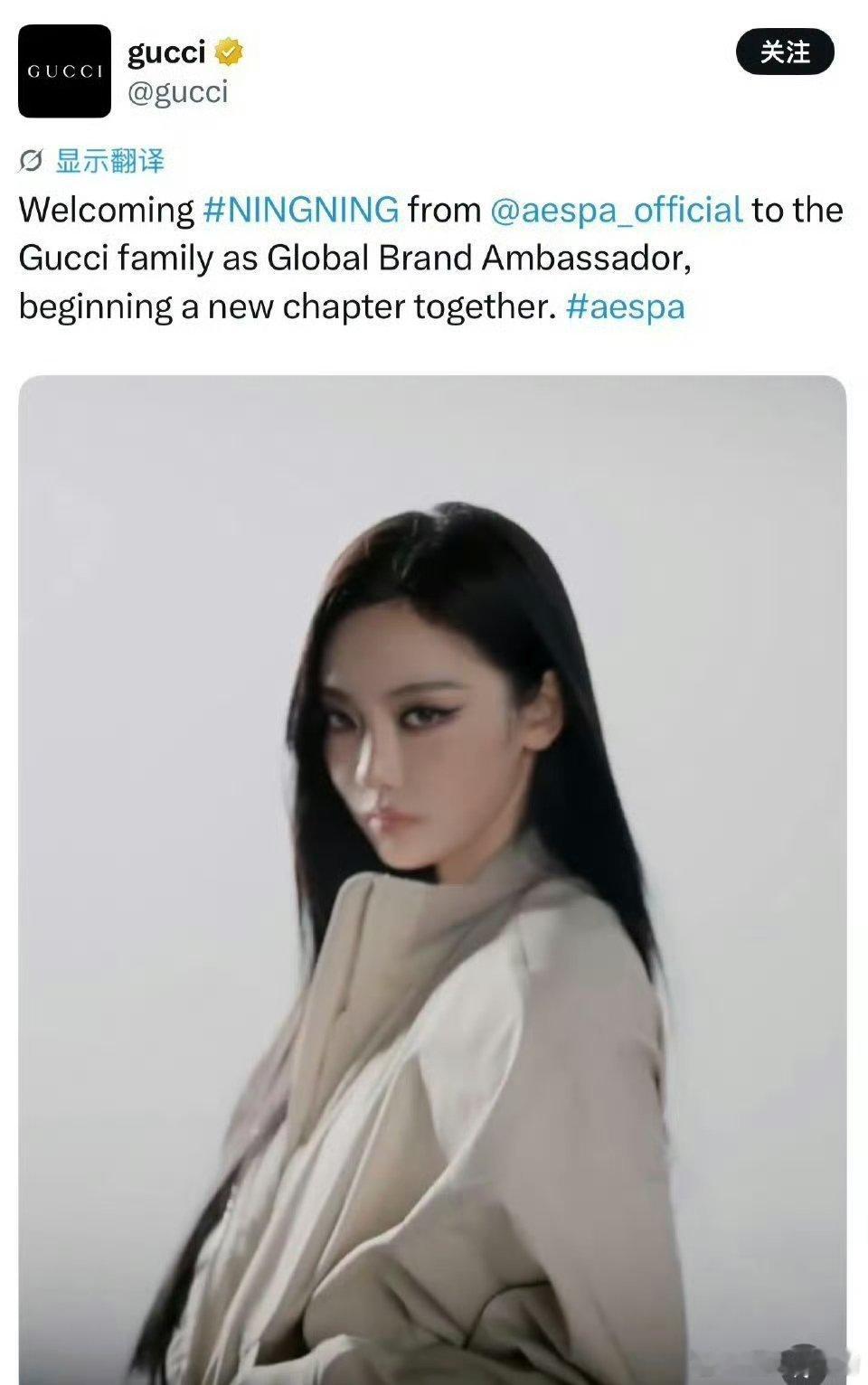 宁宁外网同步官宣Global Brand Ambassador！这是压倪妮肖战一