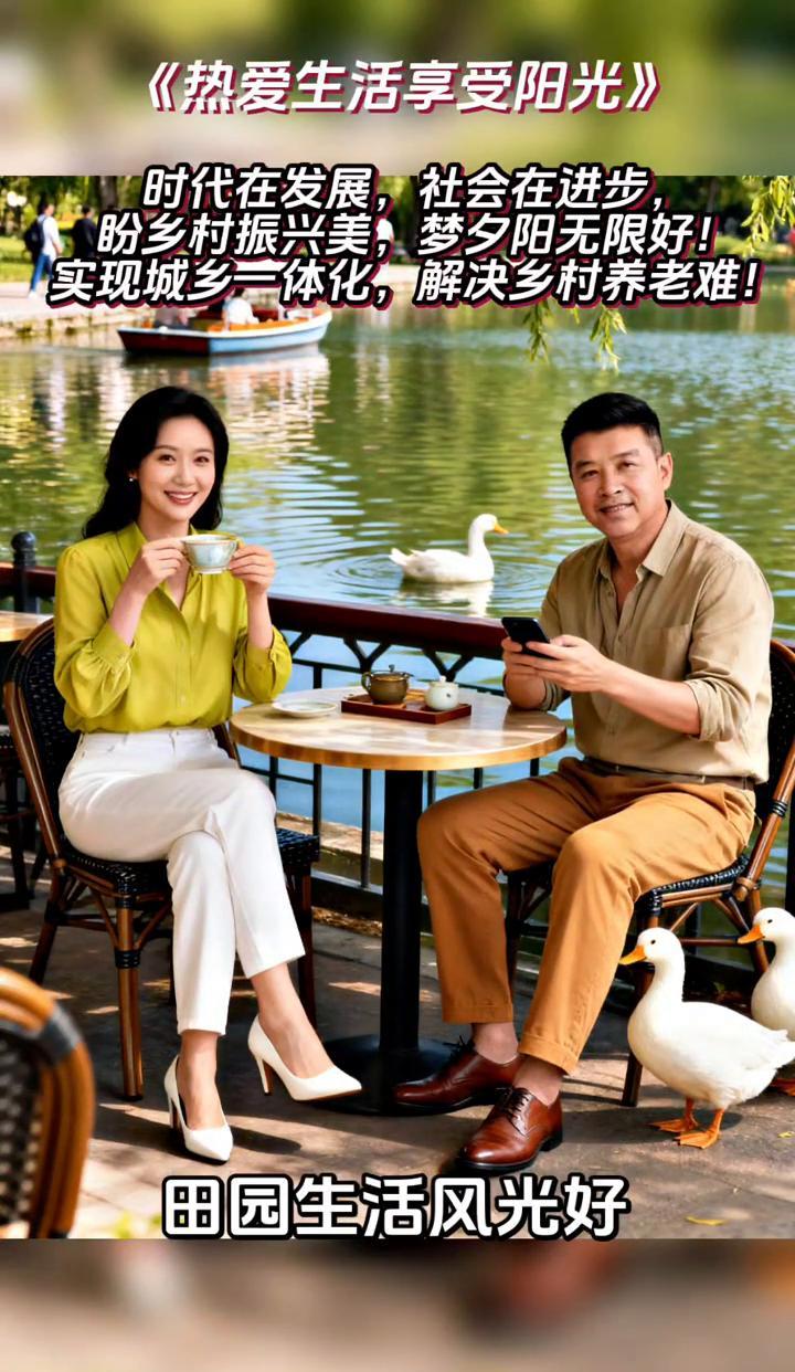 阳光洒在村口的石凳上，老人们晒着太阳，下着棋，唠着嗑。
以前养老靠儿女，现在养老