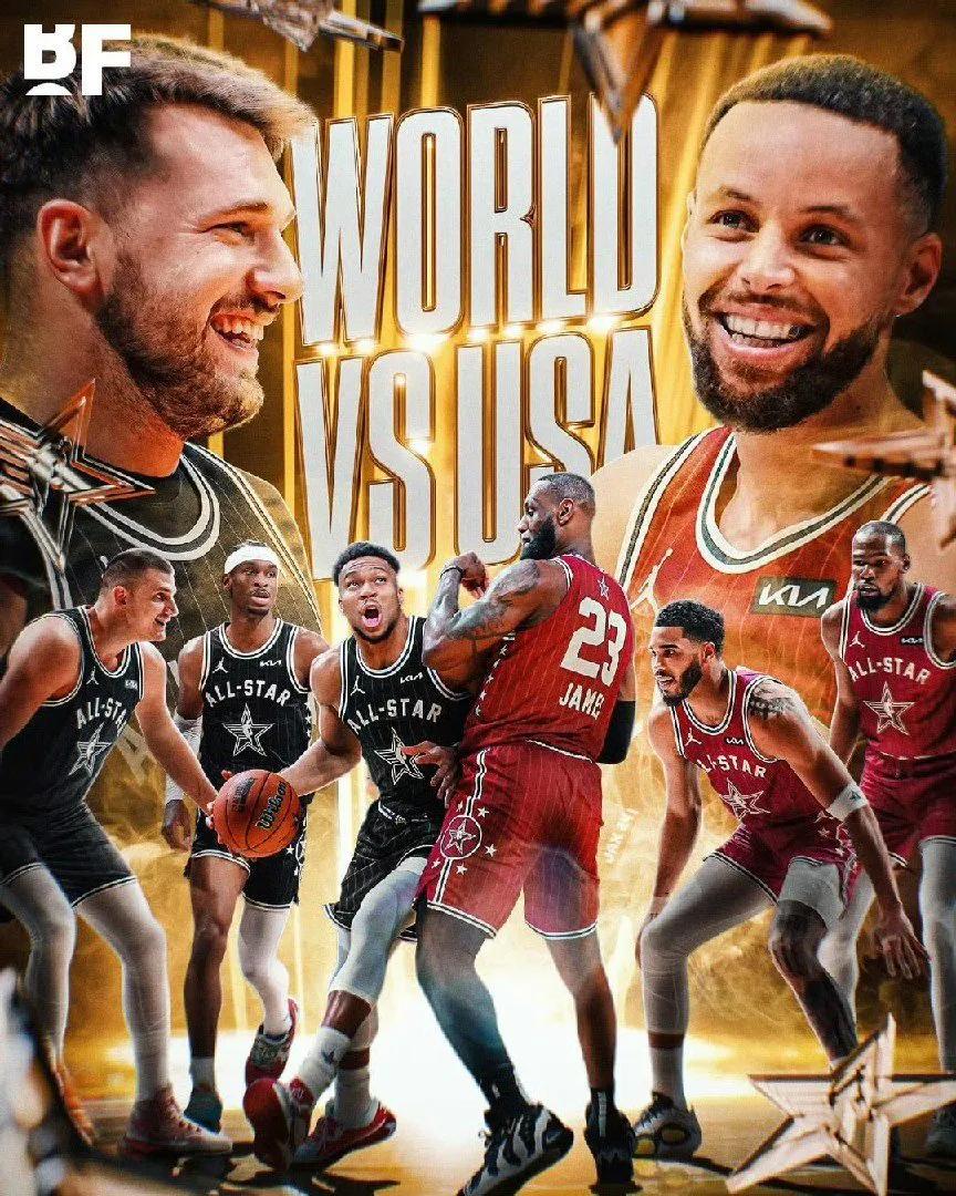 NBA还是董流量的，明天全明星赛将分为美国队和国际队，不过按目前联盟前十球员中，