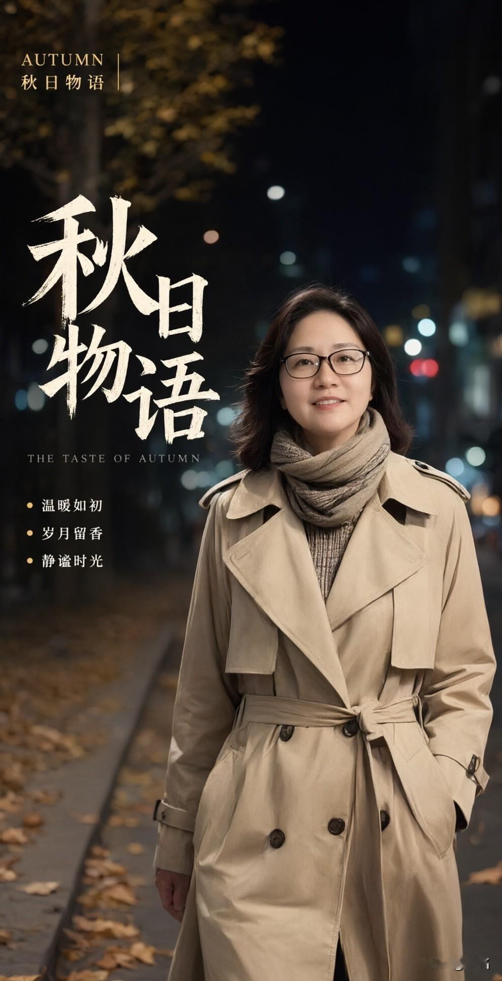 女人的衣柜里，
总少不了一件卡其色风衣。

初秋单穿，
深秋叠穿，
一条暖糯的围
