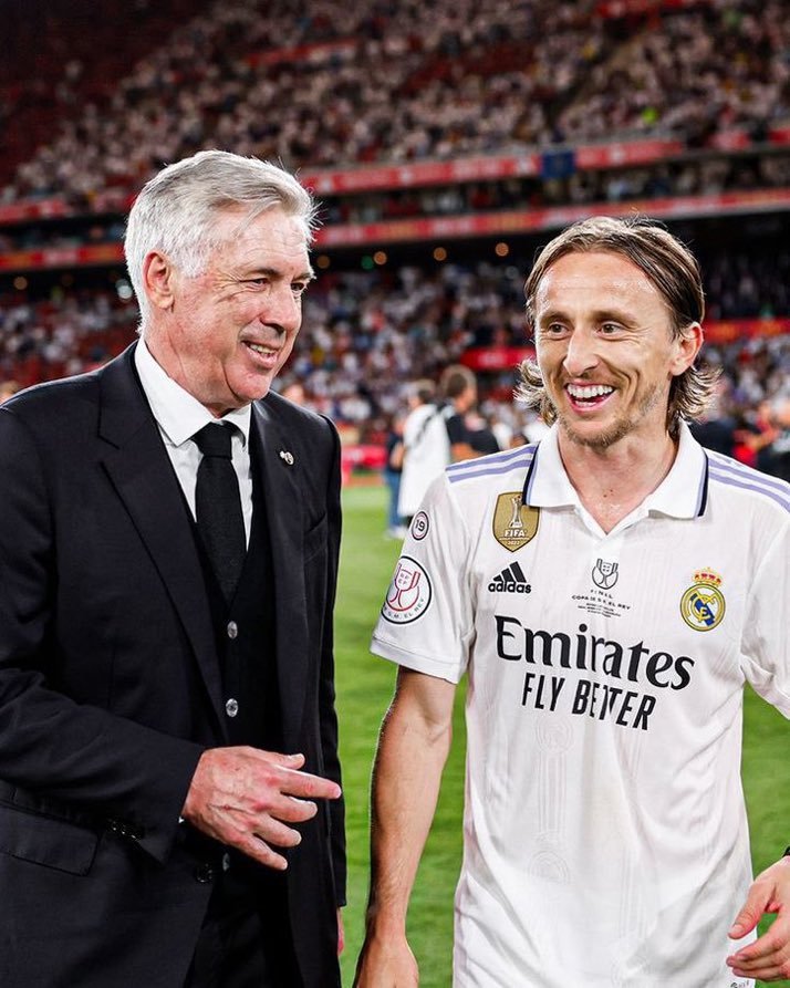 【安切洛蒂🇮🇹】 🎙️“卢卡·莫德里奇🇭🇷是独一无二的，他是一位才华横