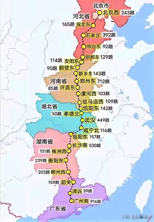 没想到，长沙高铁经停数量这么猛！竟然超过了武汉！
这主要得益于长沙的枢纽地位！京