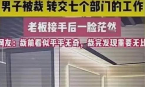 裁员裁到大动脉：杭州一男子被裁，结果交接时，转交了七个部门的工作。老板接手后一脸