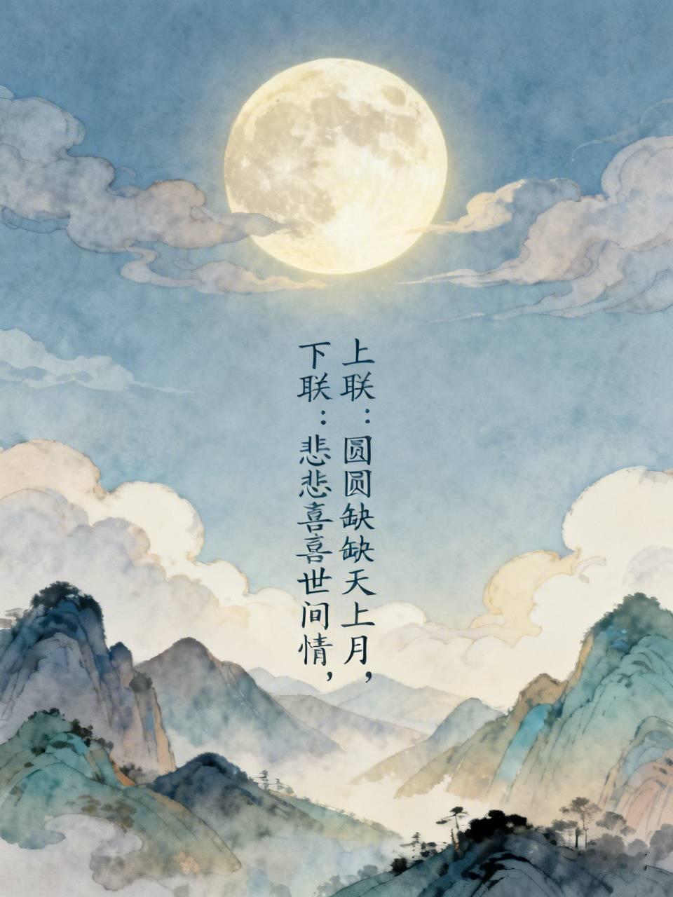 下联：悲悲喜喜世间情。