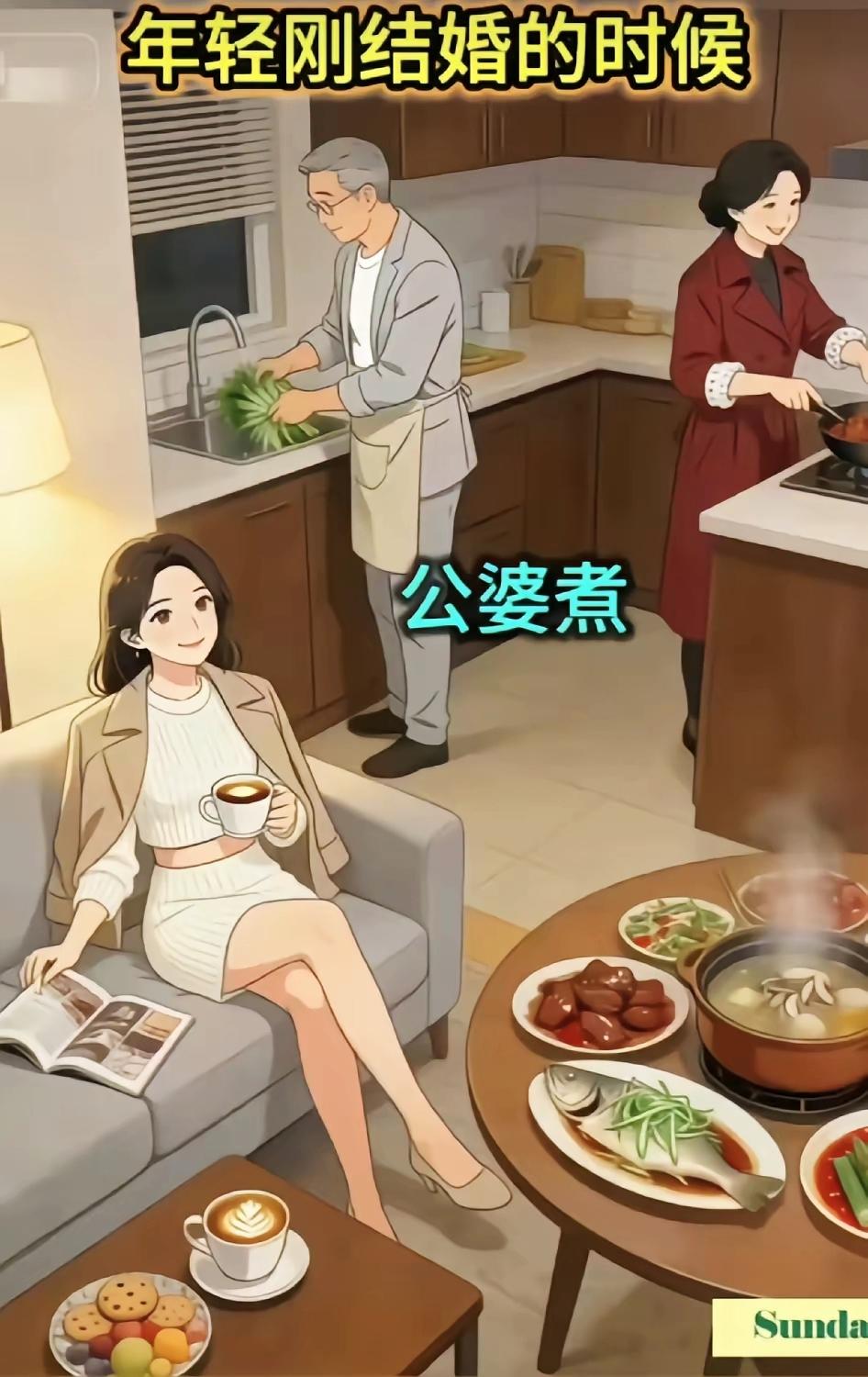 美貌只是加分项，一辈子有人主动进厨房，才是女人最高级的福气

人间清醒 婚后生活
