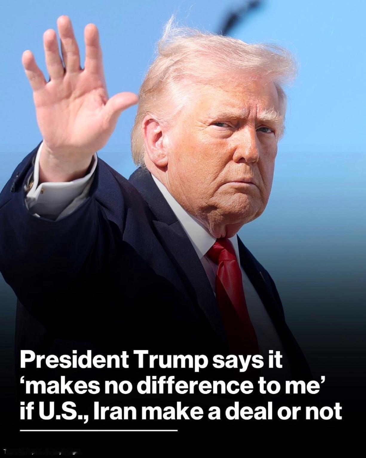 在前往迈阿密海湖庄园之前，特朗普总统在白宫对记者们表示，他并不“在意”伊朗谈判的