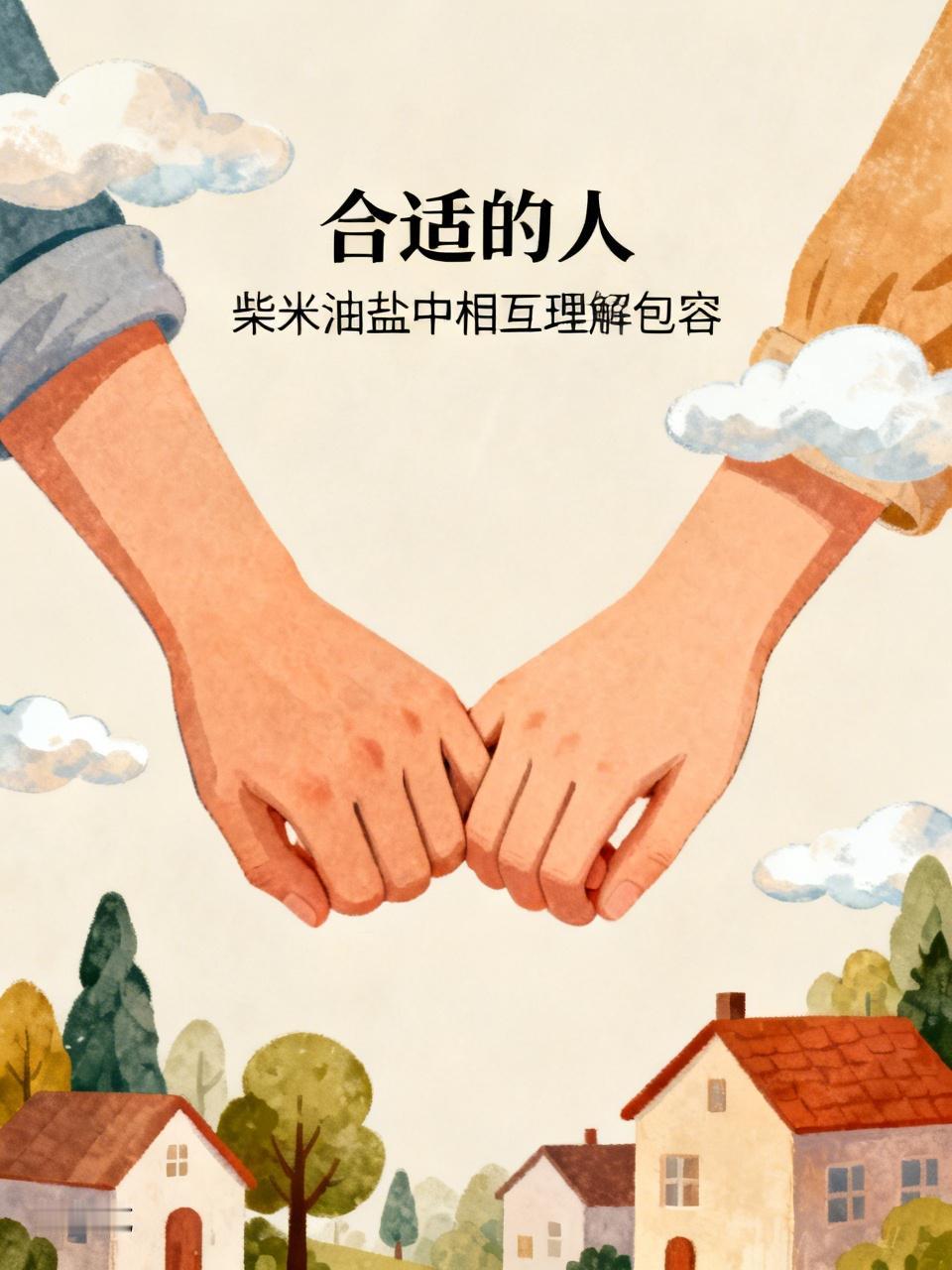 合适的人，我认为合适的人，是能在柴米油盐中与你相互理解包容的人。你们三观契合，面