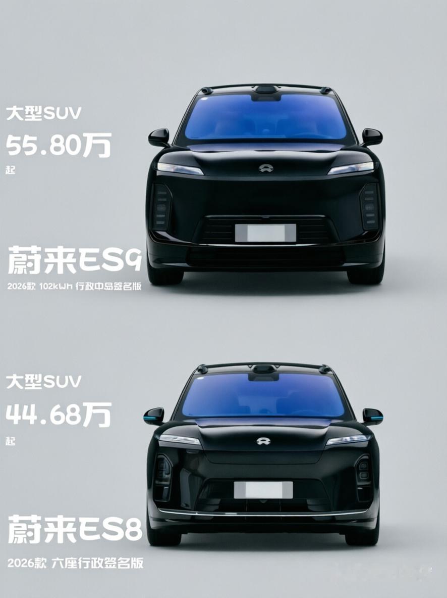 50万预算想买台大六座纯电SUV，ES9和ES8怎么选？这两台车看着差不多，实际