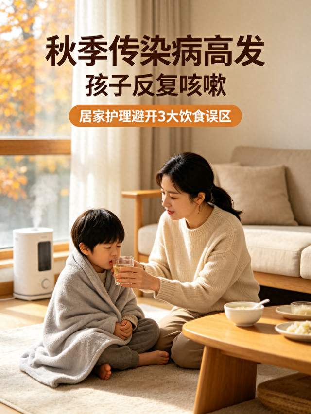 秋季传染病高发，孩子反复咳嗽，居家护理避开3大饮食误区