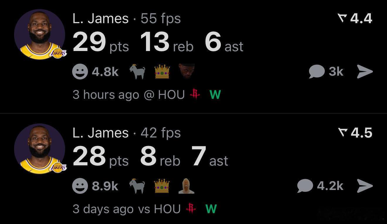 詹姆斯今天超越了三天前的自己，成为NBA季后赛得分25+最年长球员詹姆斯三分湖人