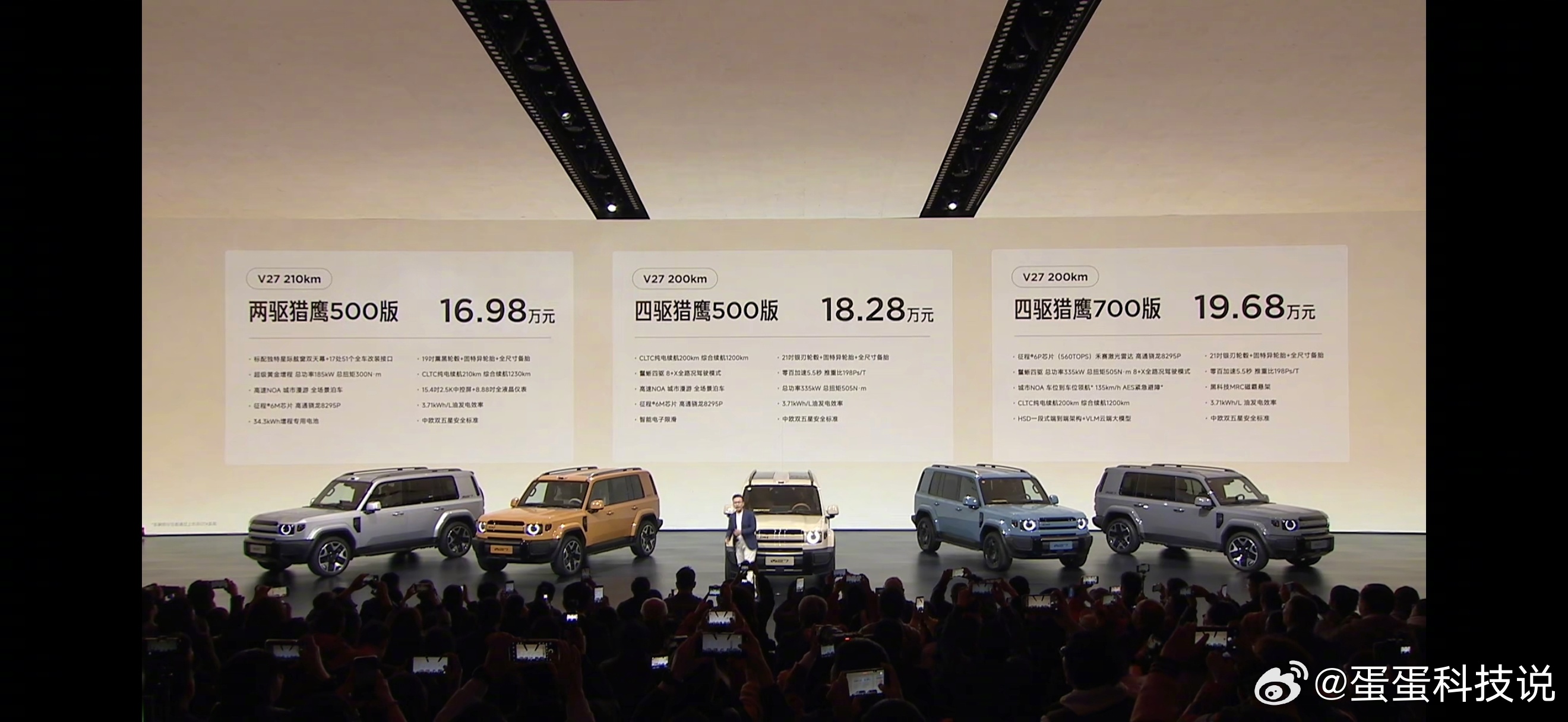 iCAR V27正式上市，起售价16.98万起：V27 210km两驱猎鹰500