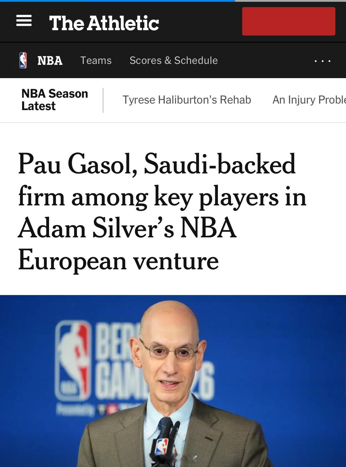 TA报道，NBA欧洲联盟正在推进，加索尔和沙特PIF将在其中发挥重要作用。我看粉