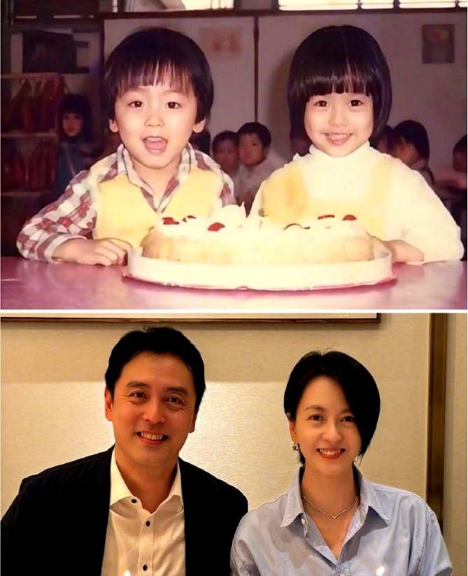 梁咏琪这基因，真的绝了！

50岁生日，她晒出和龙凤胎弟弟的合照，还特地拼了张童