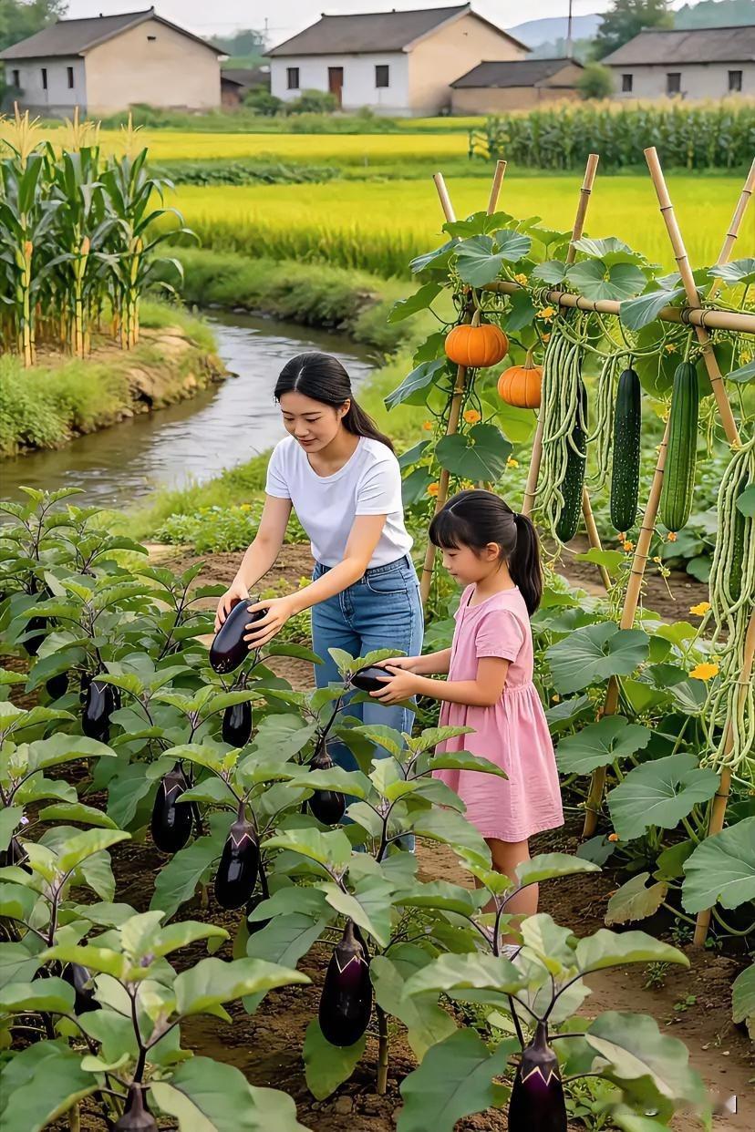母女携手共度田园美好时光，亲自采摘有机蔬菜，尽情感受大自然的慷慨馈赠。亲子秋日采