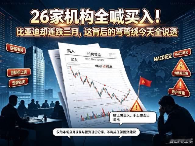 26家机构全喊买入，比亚迪却连跌三月！这背后的真相，今天全说透