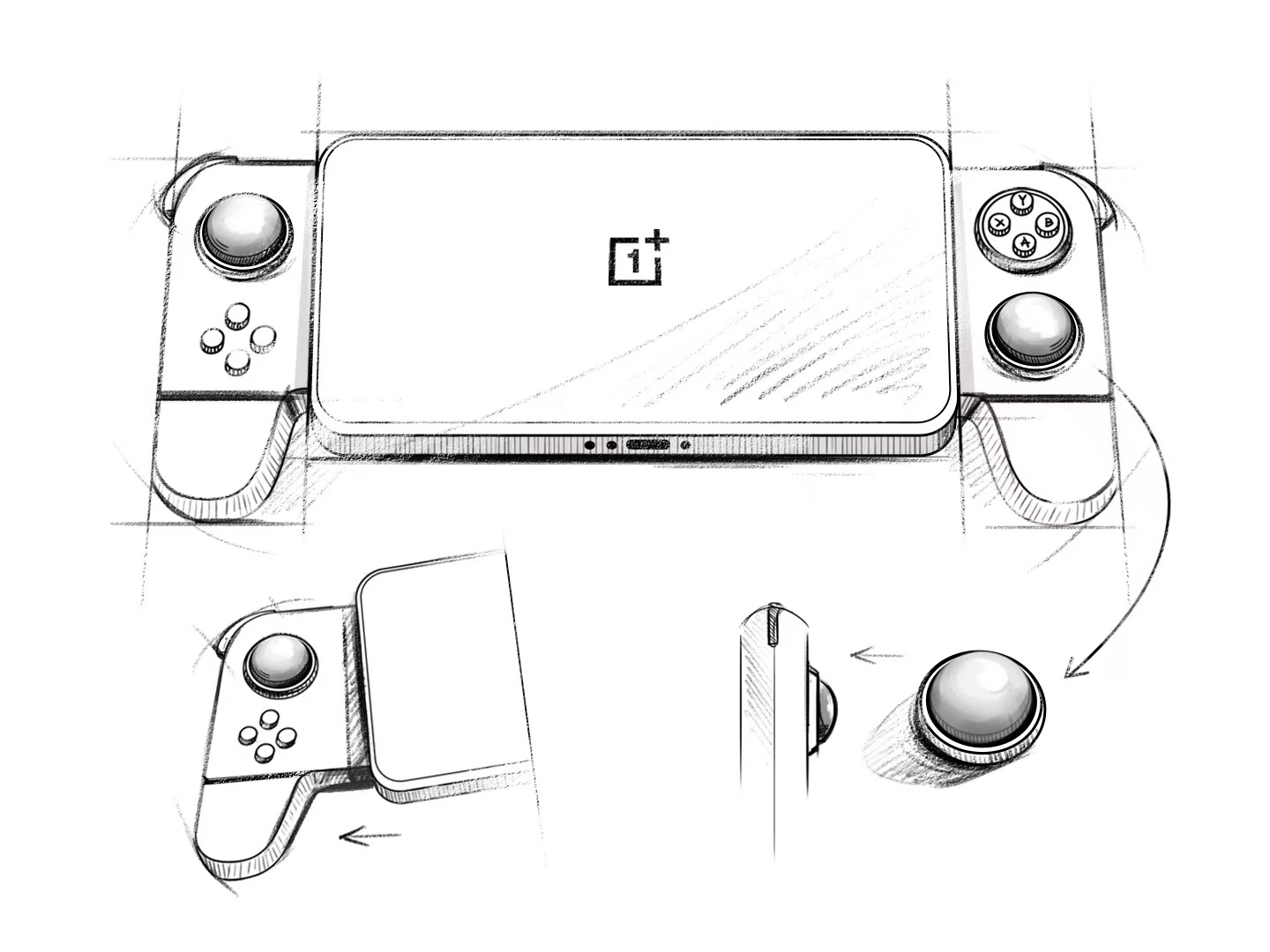 一加首款掌机外观曝光 现在手机厂商都开始做掌机了？看这外观，黑紫配色，两边的紫色