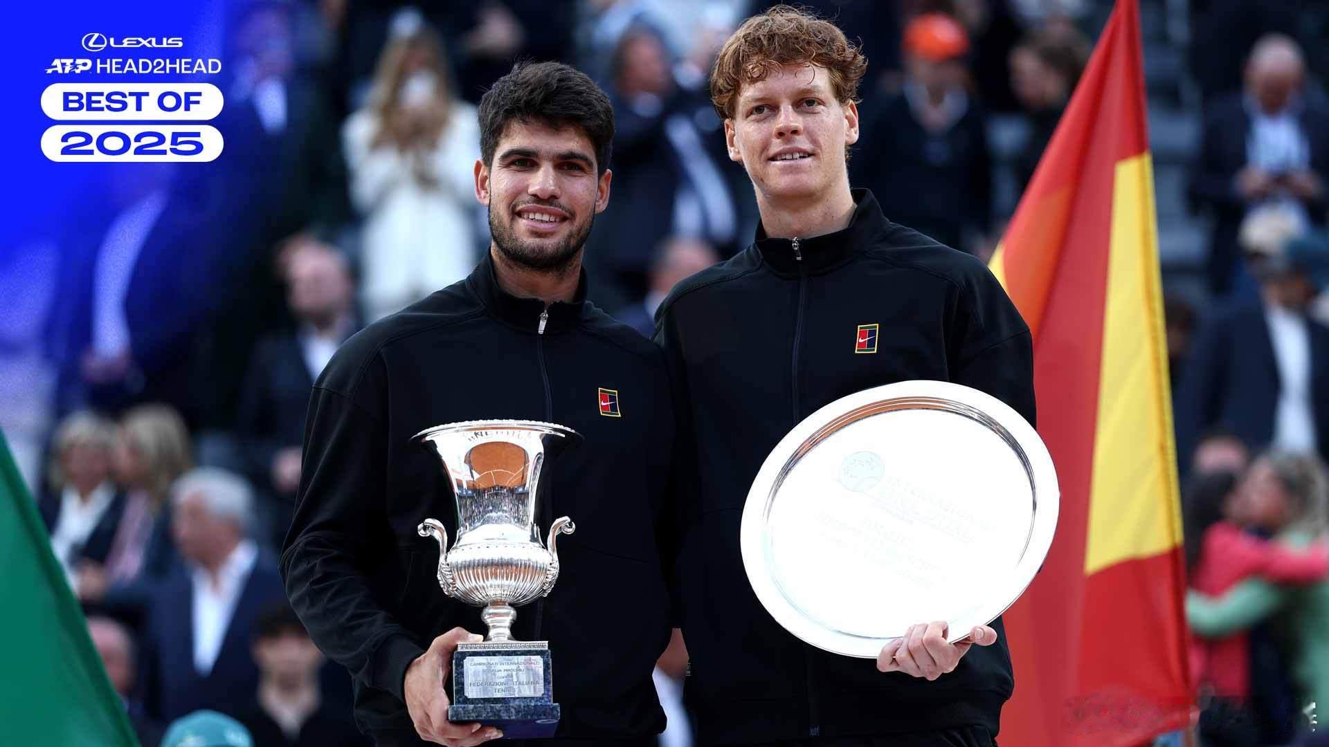 ATP年度对决回顾：阿尔卡拉斯🆚辛纳罗马决赛：阿尔卡拉斯 76(5) 61 辛