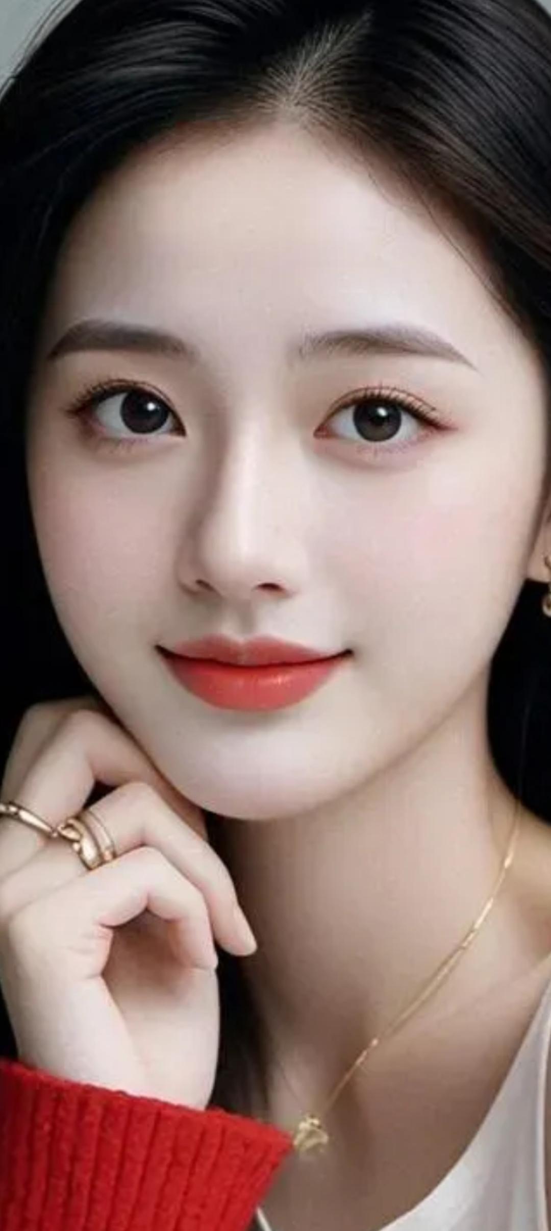 温柔甜美的少女，红唇轻启，散发迷人魅力。