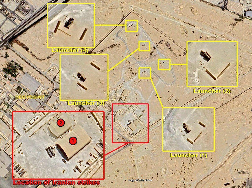 卫星图像表明伊朗袭击了位于巴林的美国“爱国者”地空导弹发射装置和两处不同的加固掩