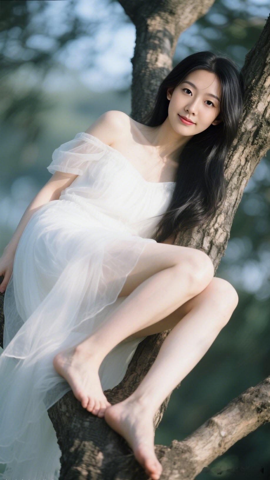 🌳👗 在树间跳跃，感受自然的拥抱！