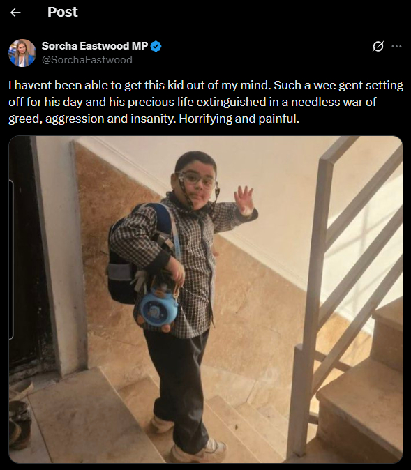 🔻clash report 新闻网报道：“英国议员索查·伊斯特伍德说：‘我始终