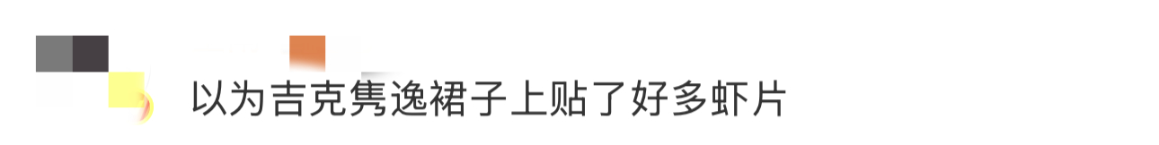 以为吉克隽逸裙子上贴了好多虾片 哈哈哈哈哈你说这届网友是有多损，明明很好看的裙子