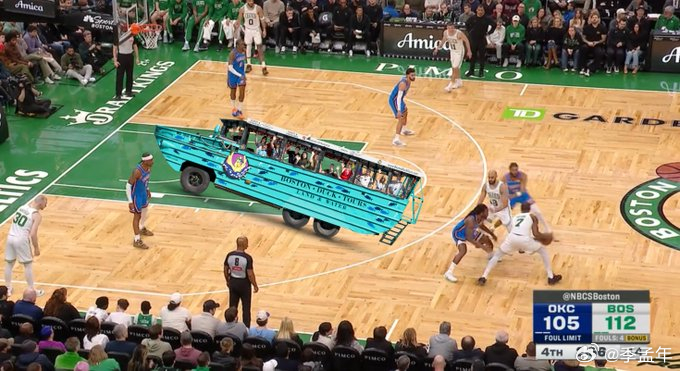 笑死~凯尔特人的五小阵容，空间大到可以停下一艘鸭子船。凯尔特人NBA