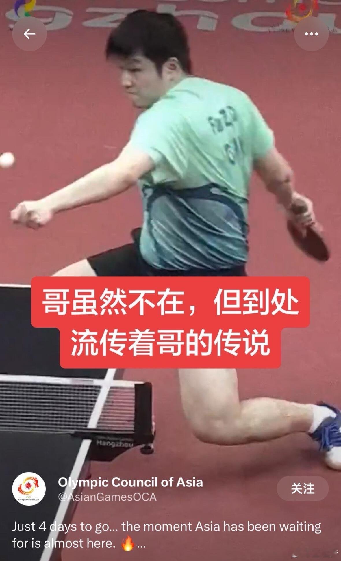 亚运会宣传视频国乒只有樊振东不要用一次缺席否定全部，樊振东昔日在亚运挥洒的汗水，