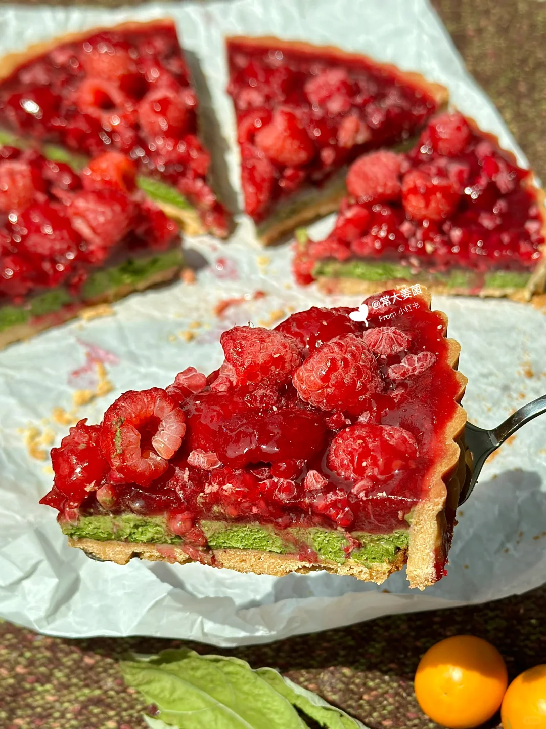 🥧🍓树莓果酱抹茶奶酪派🍵🍵无敌！！