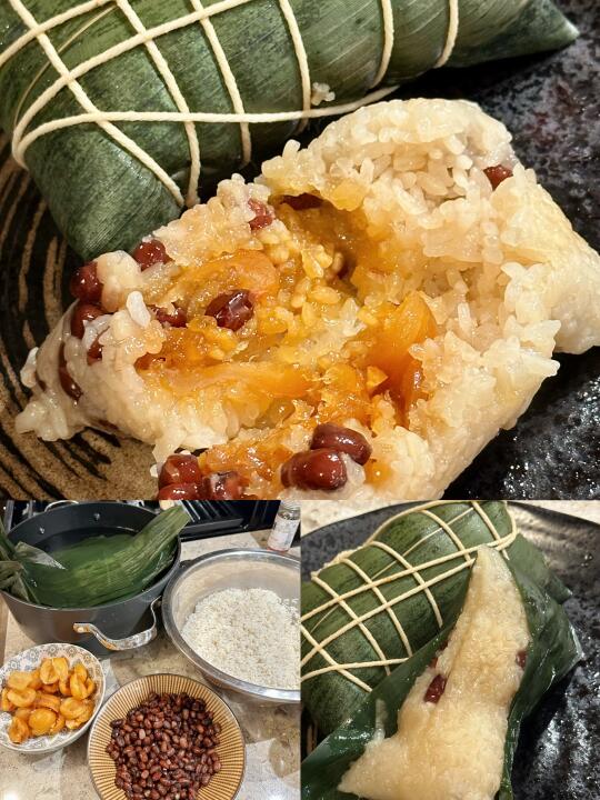 甜党端午看过来❗️清甜香糯金丝蜜枣红豆粽🫘